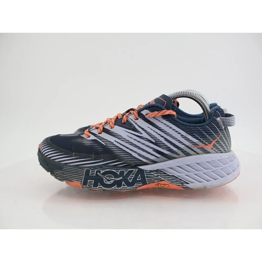 Hoka One One Speedgoat 4 Women's Size 9.5 Running Shoes Orange Blue * see desc